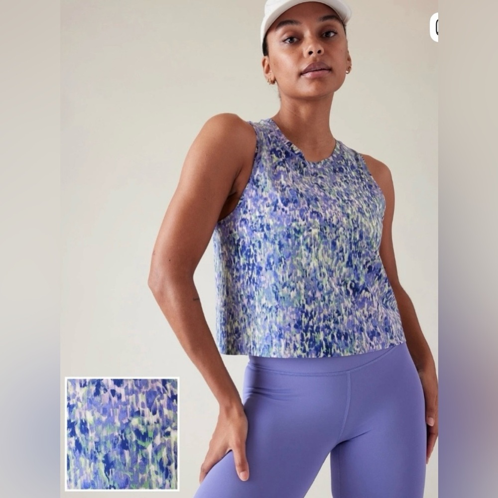 Athleta Ultimate Muscle Tank In Purple Floral Small